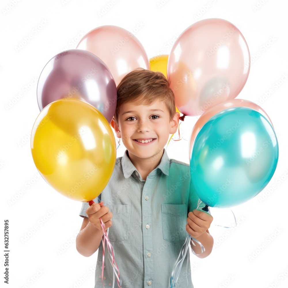 Birthday girl with balloons