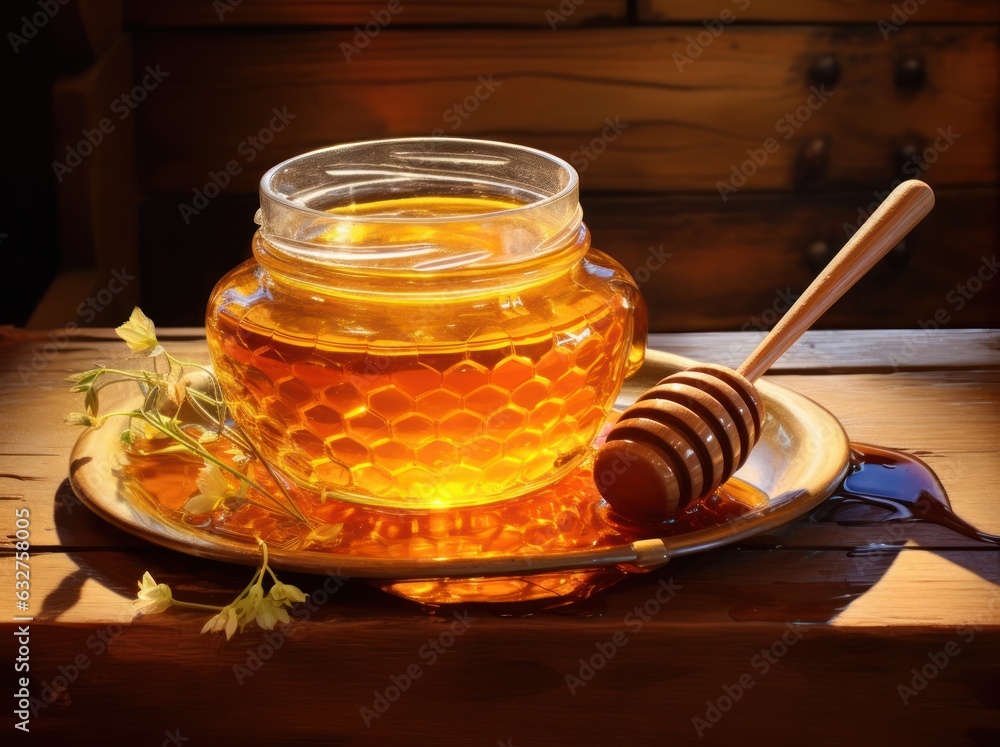 Jar with sweet honey