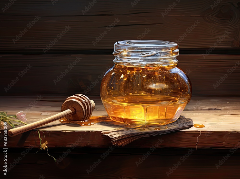 Jar with sweet honey