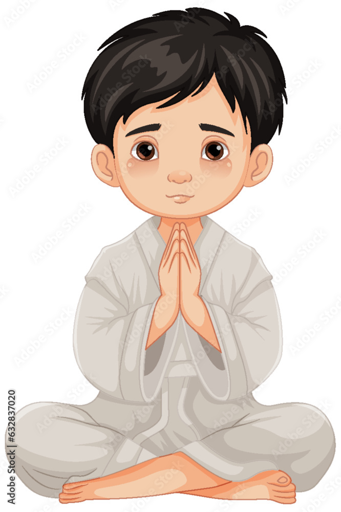 Boy Praying and Meditating