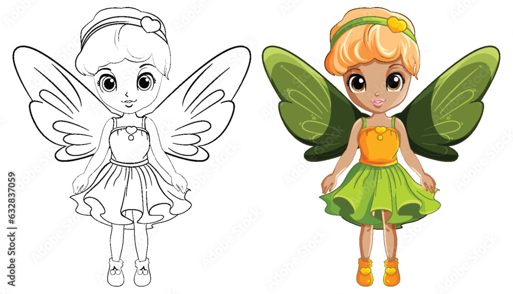 Cute Fairy Girl for Coloring