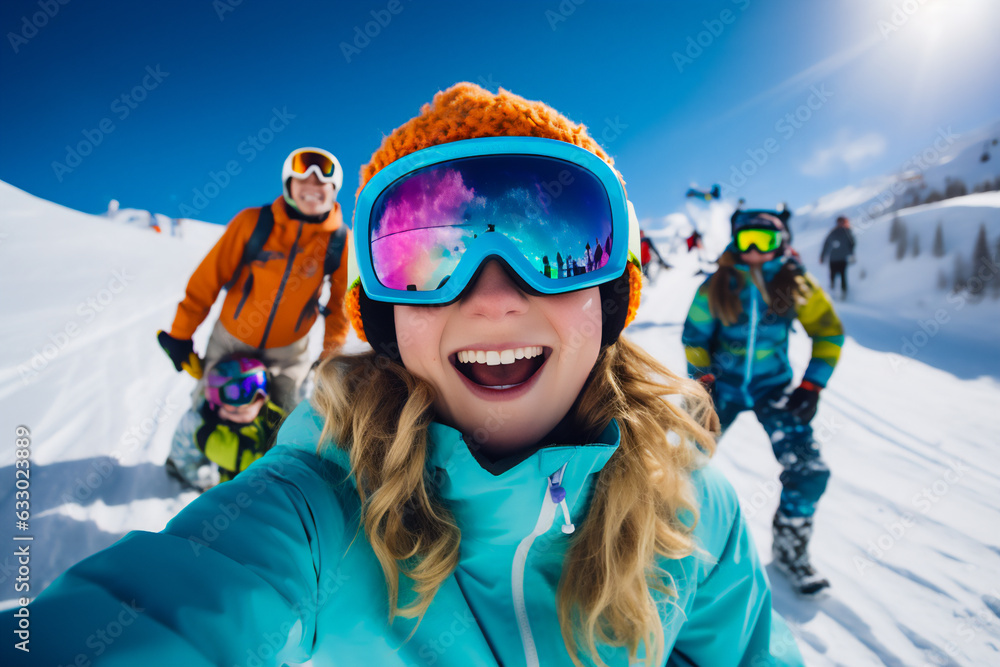 Snowboarders have a fun on the piste