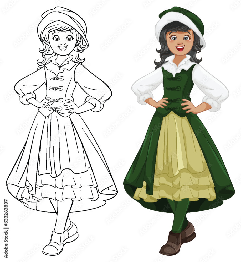 Smiling Woman in Traditional Austrian Outfit