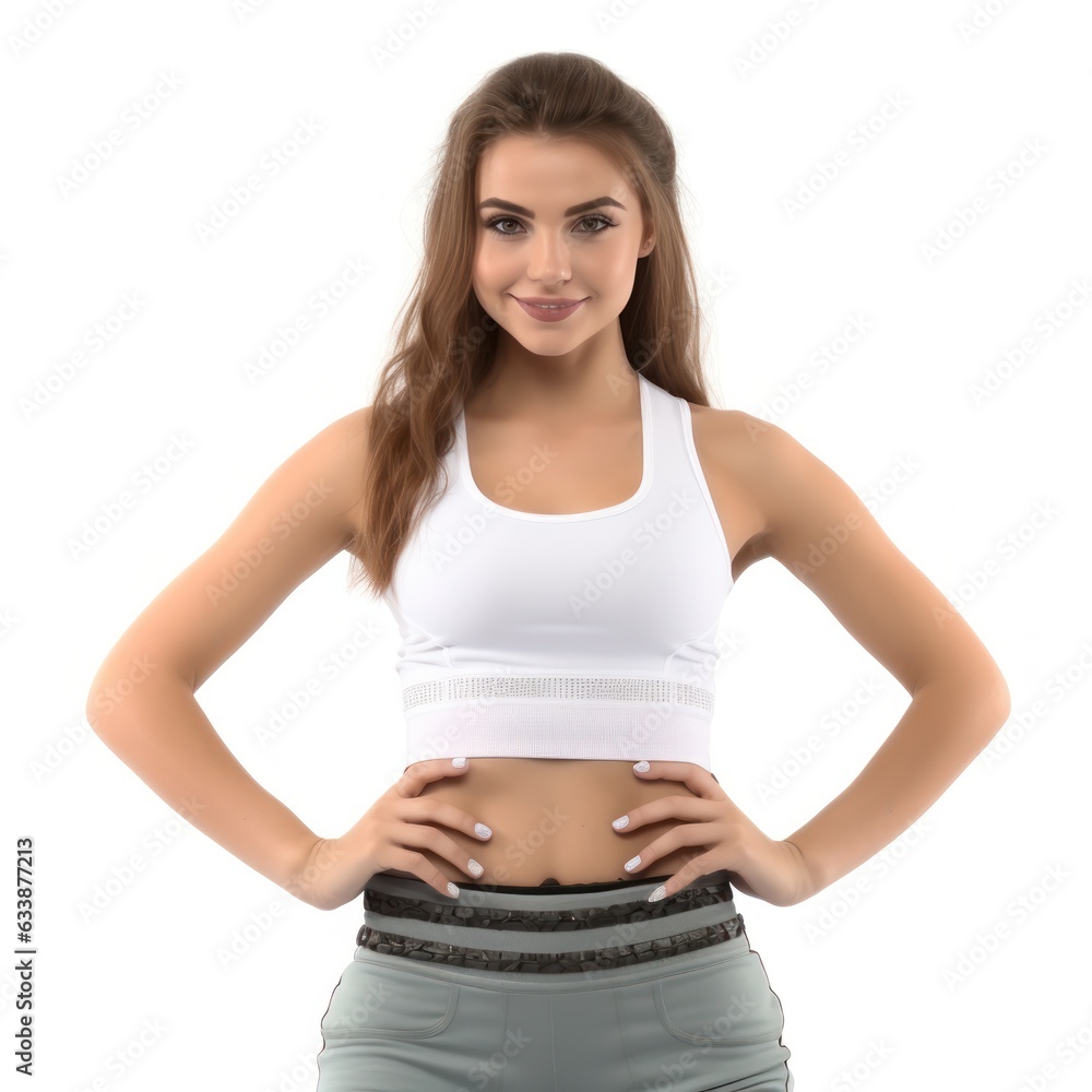 Young woman in sport wear isolated