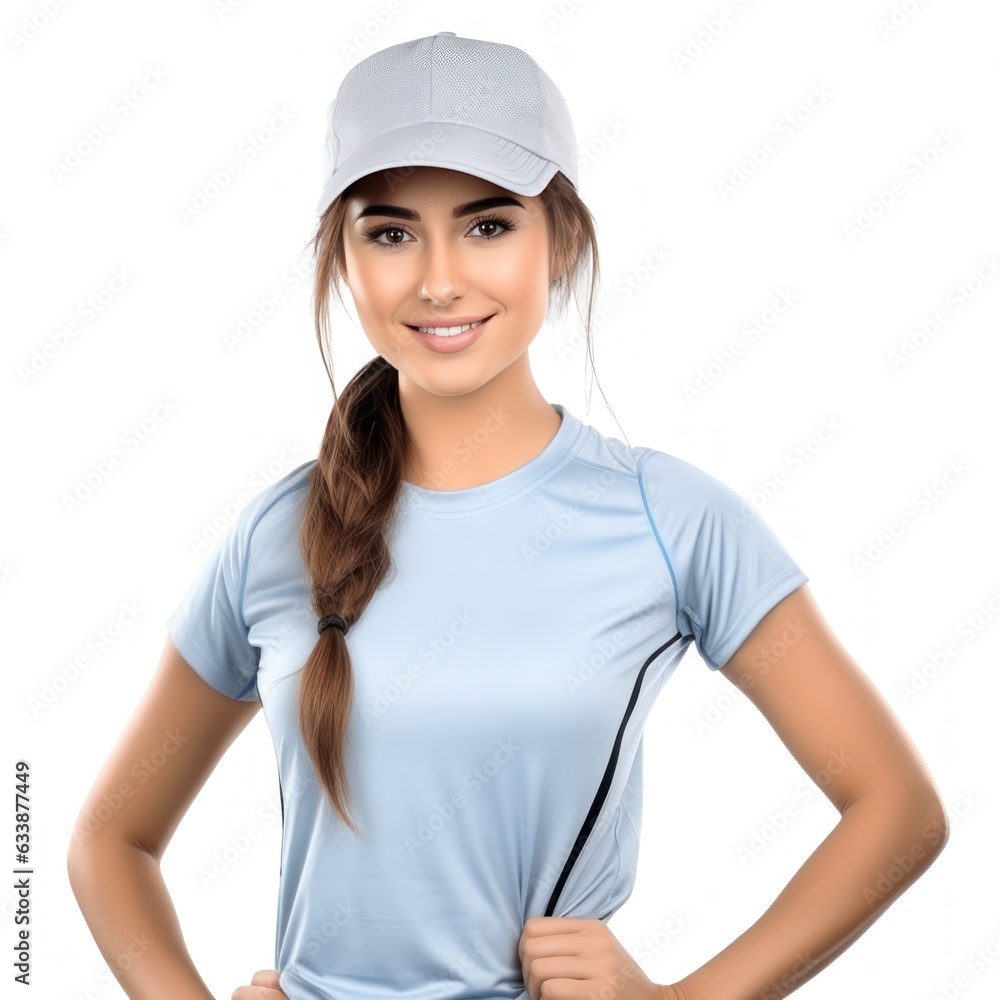 Young woman in sport wear isolated