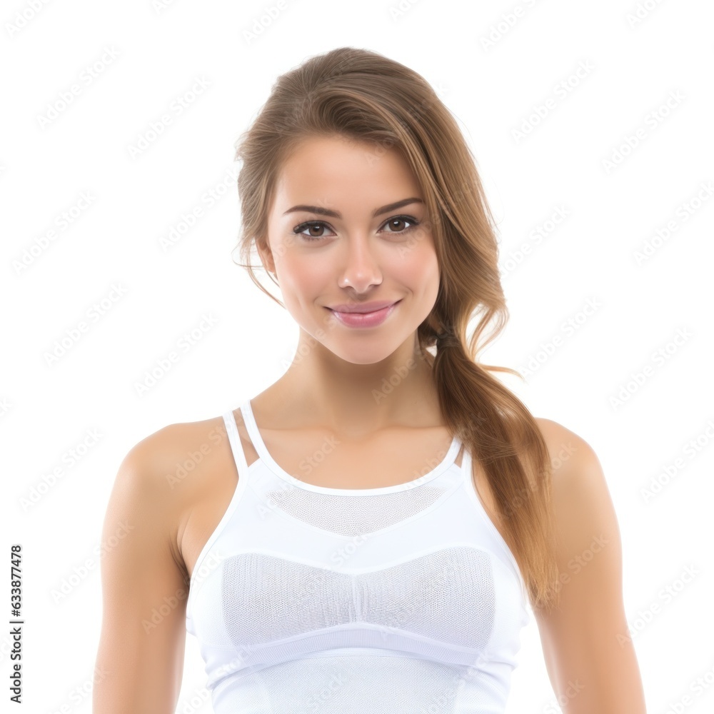 Young woman in sport wear isolated