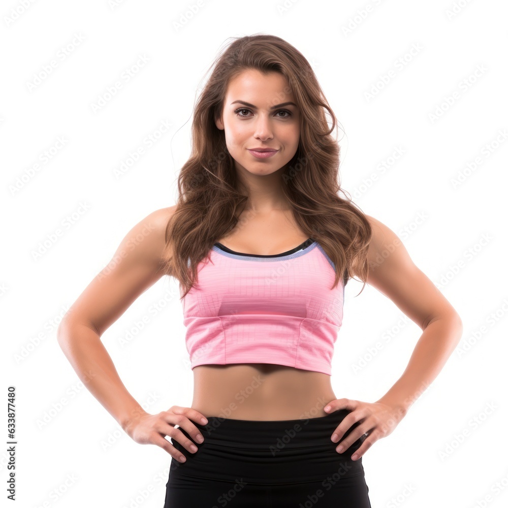 Young woman in sport wear isolated