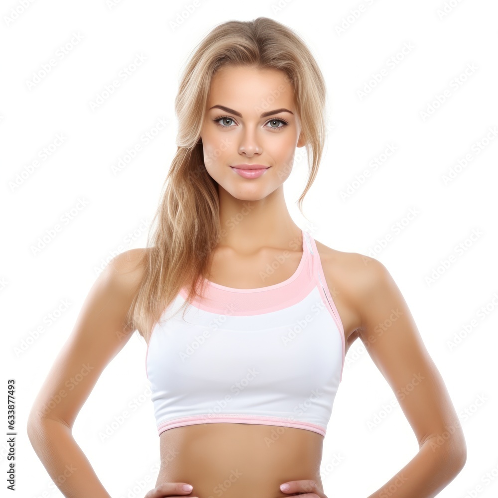 Young woman in sport wear isolated