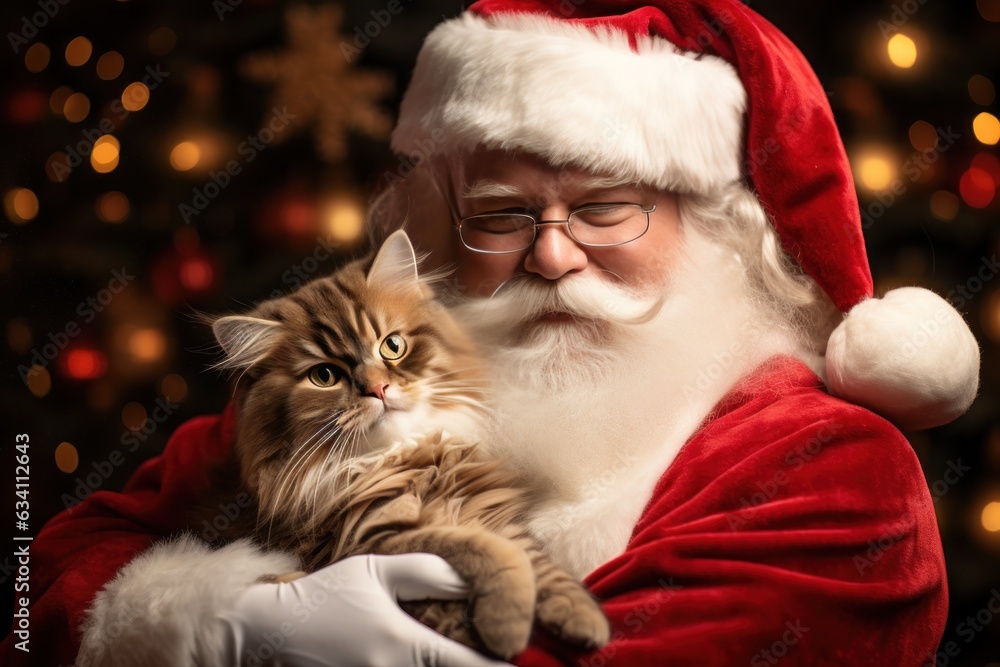 Santa Claus with cat