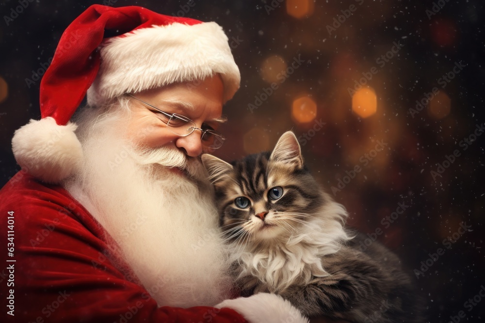 Santa Claus with cat