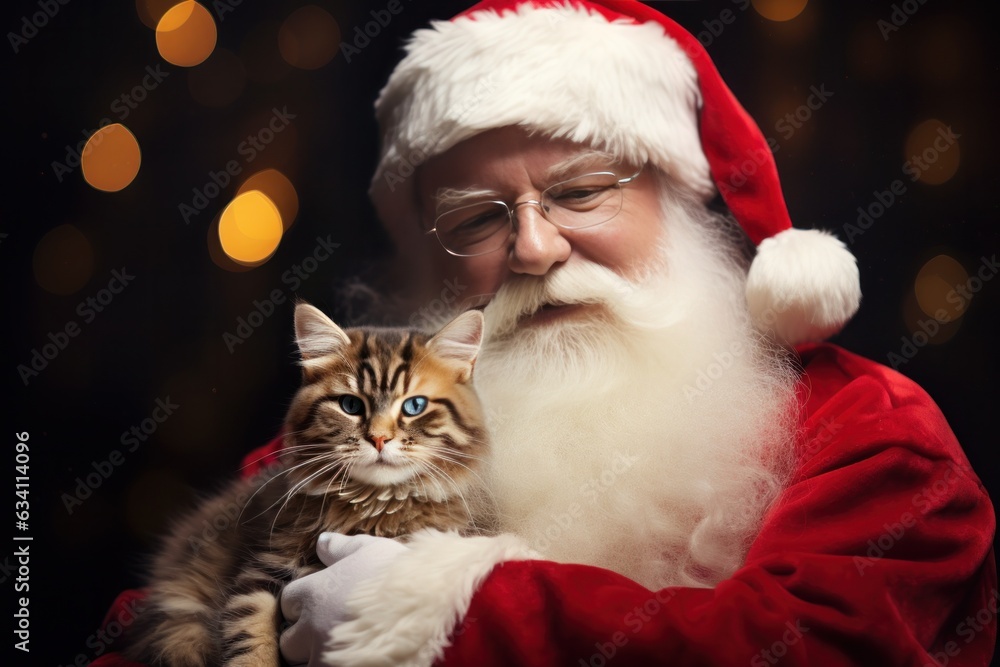 Santa Claus with cat