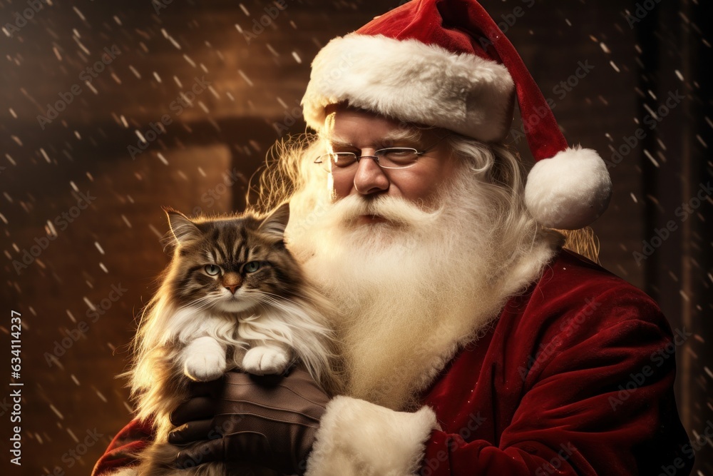 Santa Claus with cat