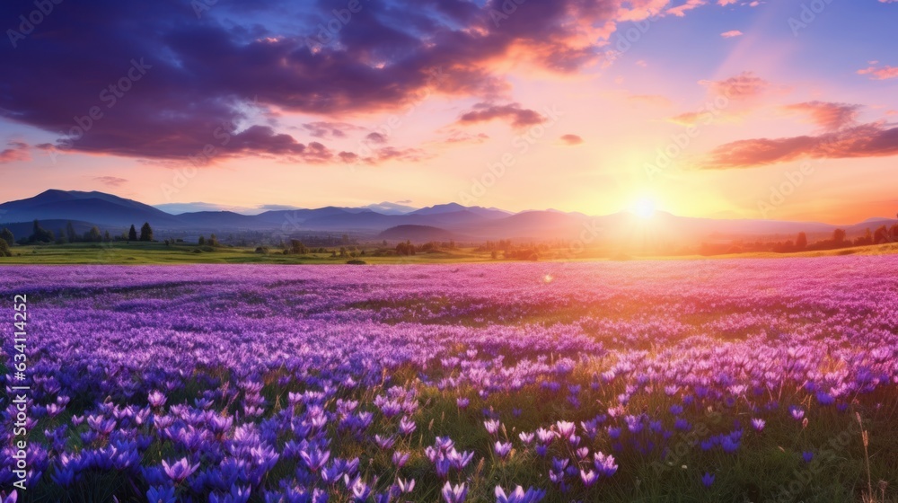 Lavender flowers landscape