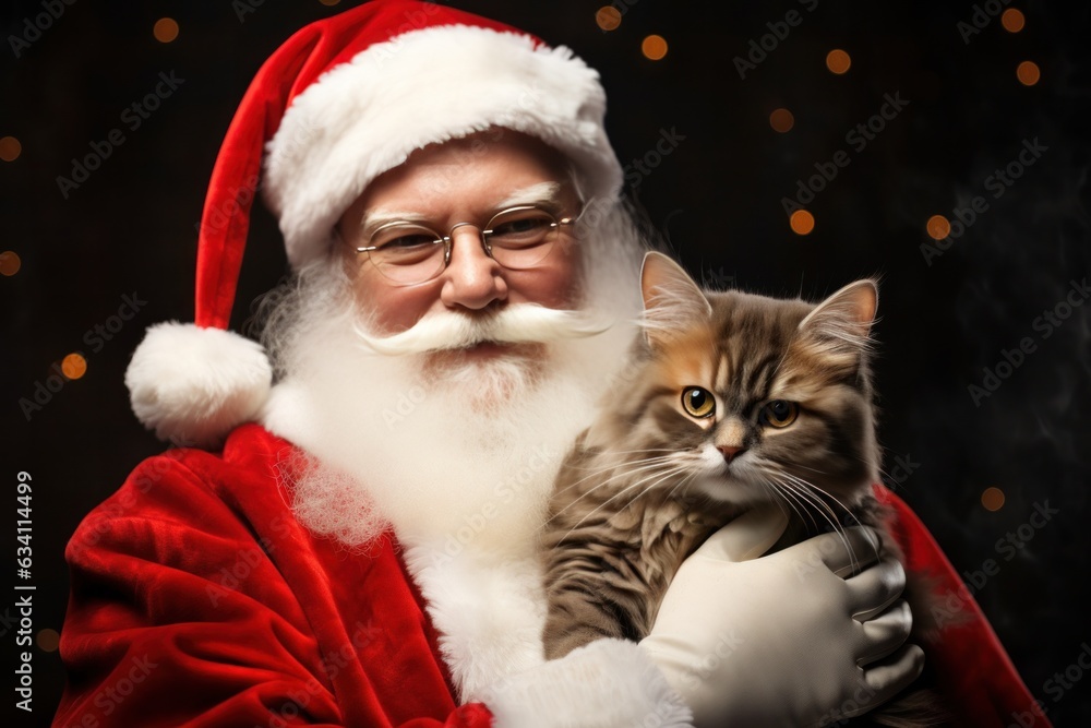 Santa Claus with cat