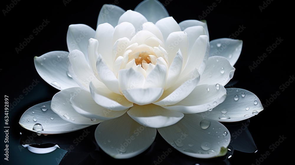 White lotus on black background