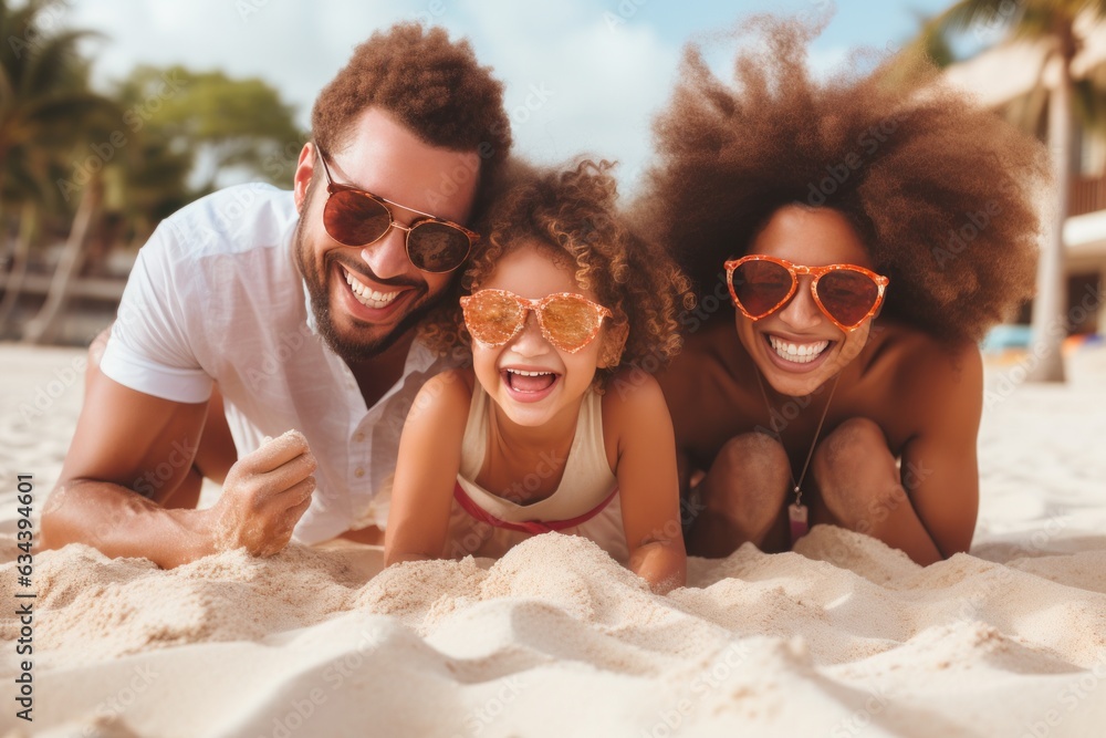 Happy family on the beach