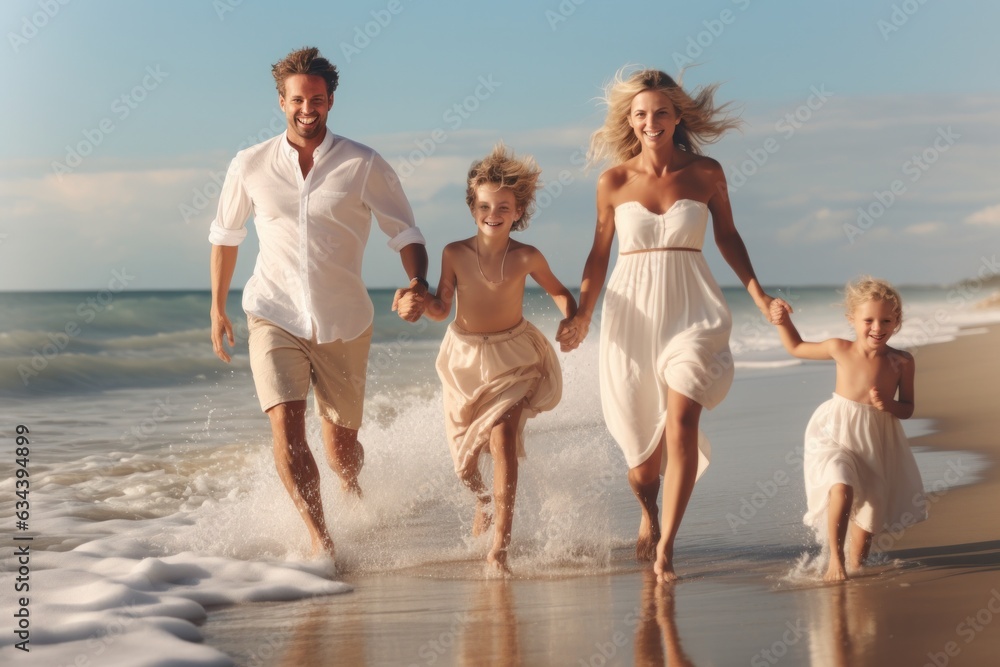 Happy family on the beach