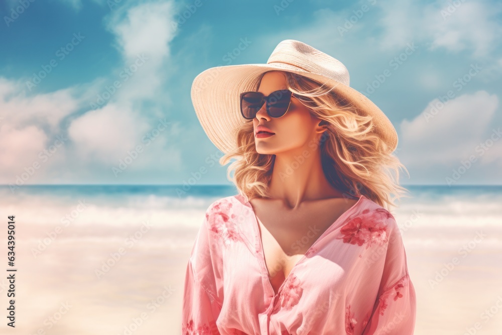 Happy woman on the beach