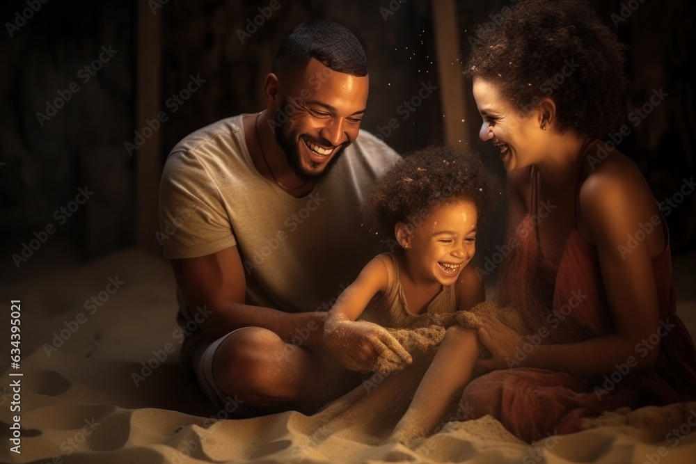 Happy family on the beach