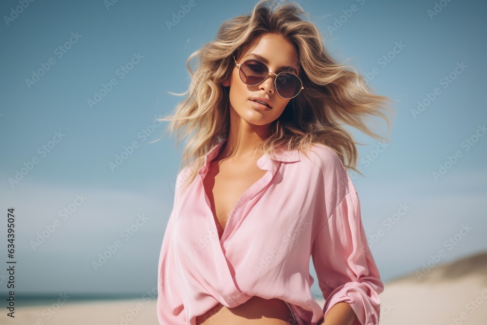 Happy woman on the beach