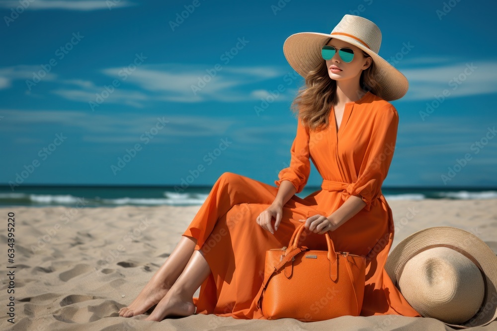 Happy woman on the beach