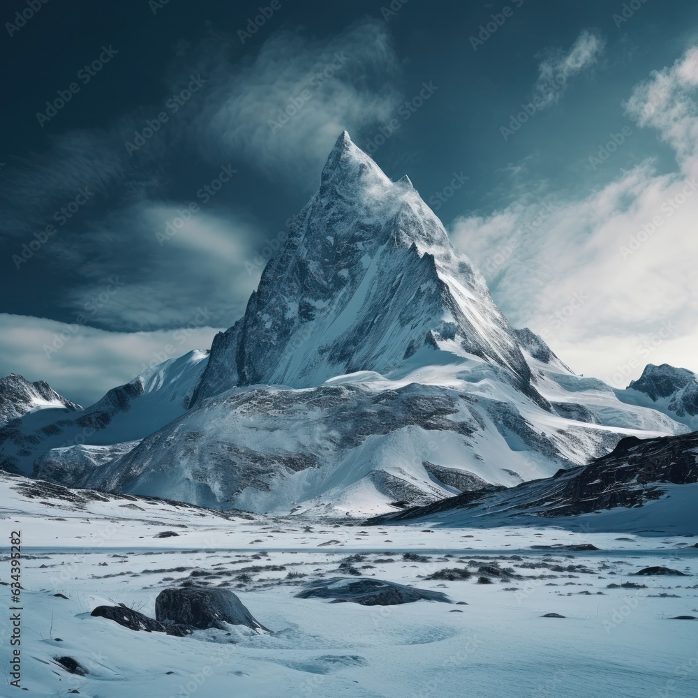 Moubtain covered with snow