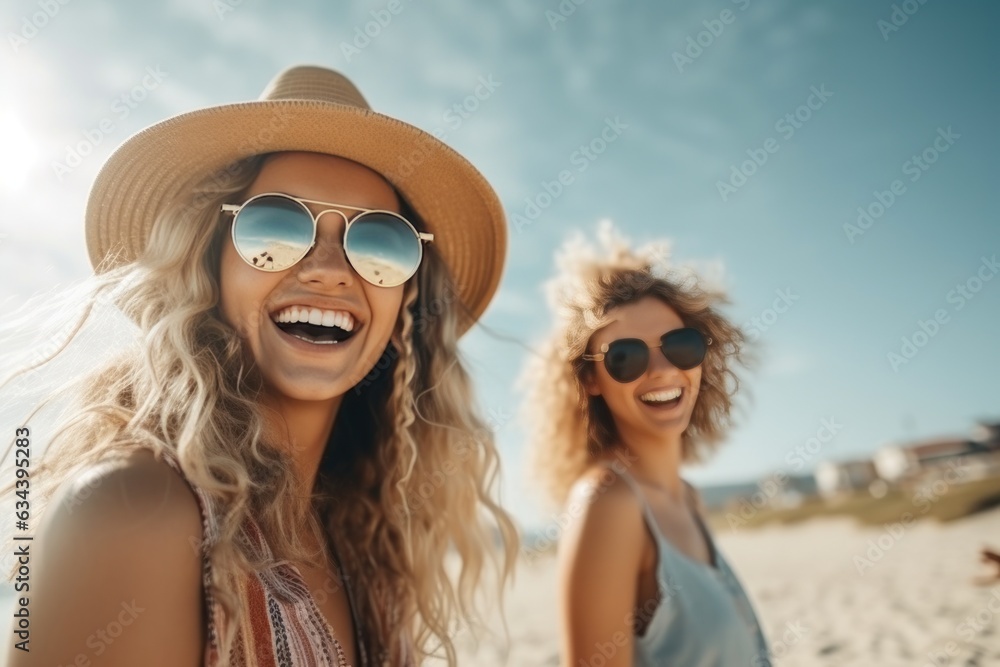 Happy woman on the beach