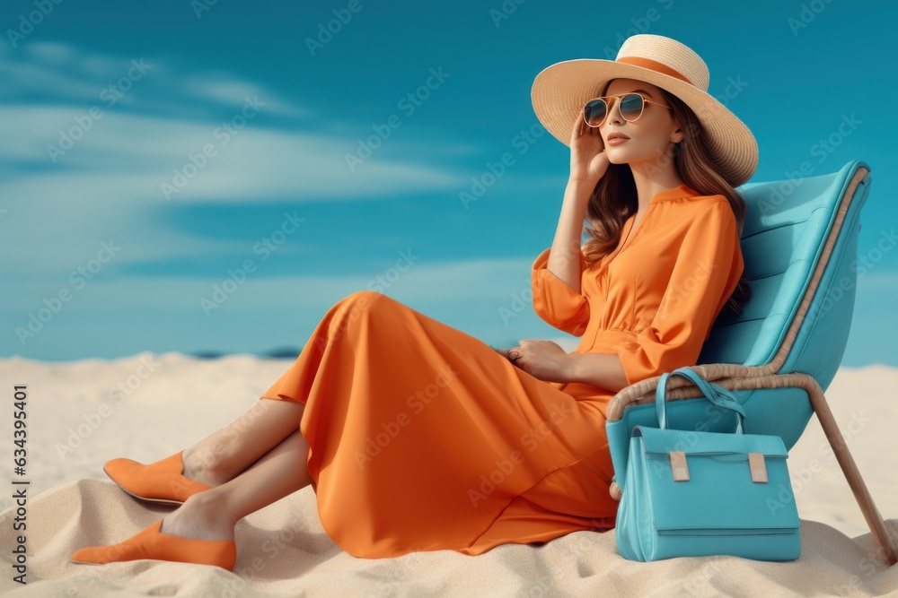 Happy woman on the beach