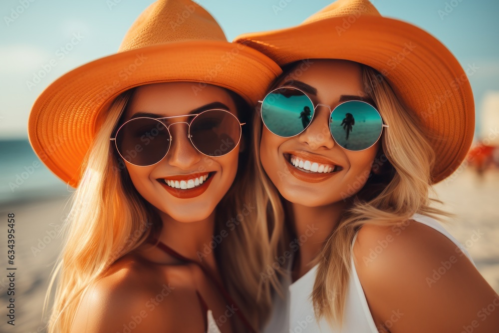 Happy woman on the beach