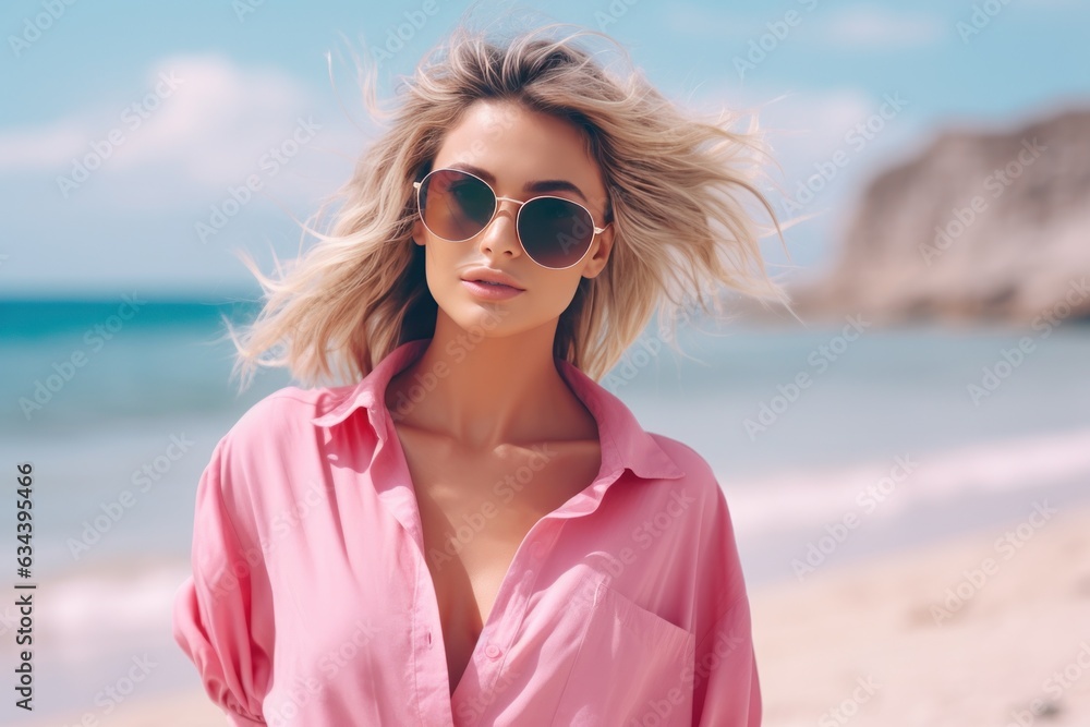 Happy woman on the beach