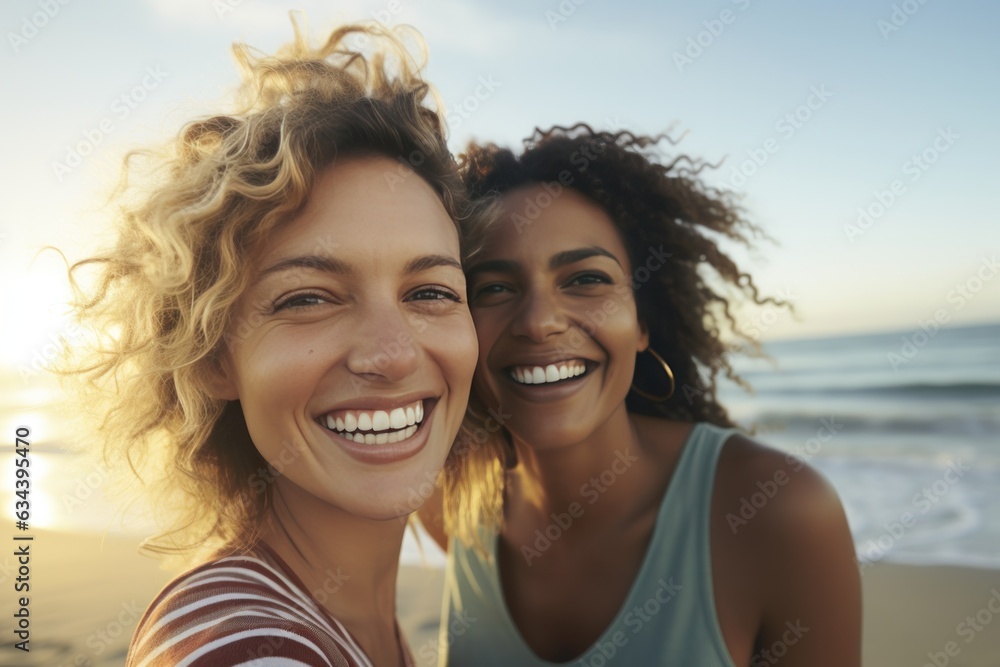 Happy woman on the beach