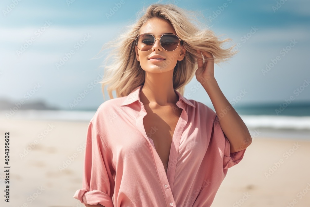 Happy woman on the beach