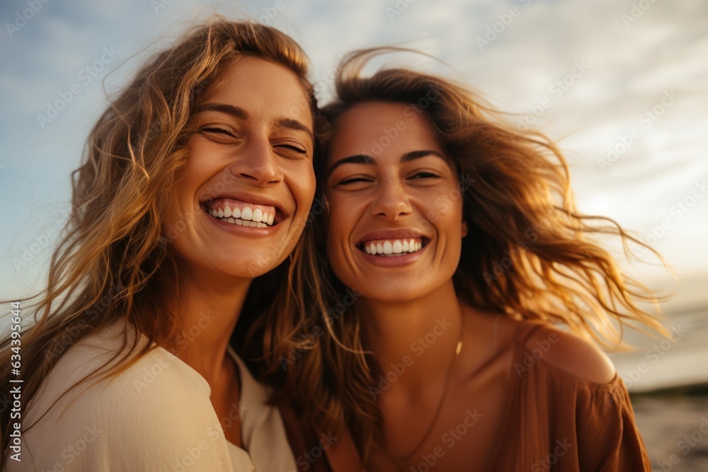 Happy woman on the beach