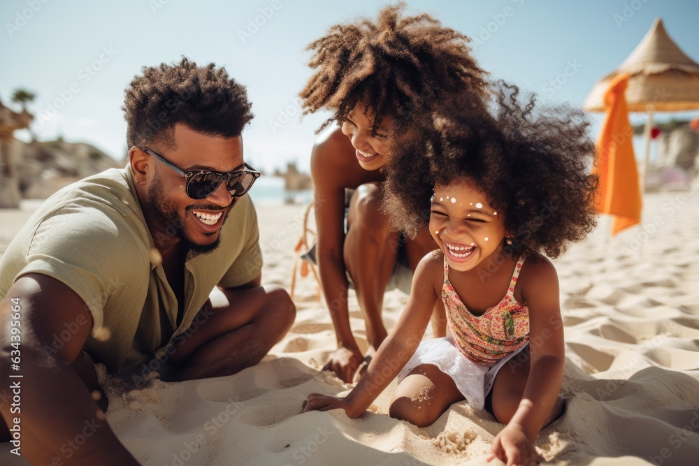 Happy family on the beach