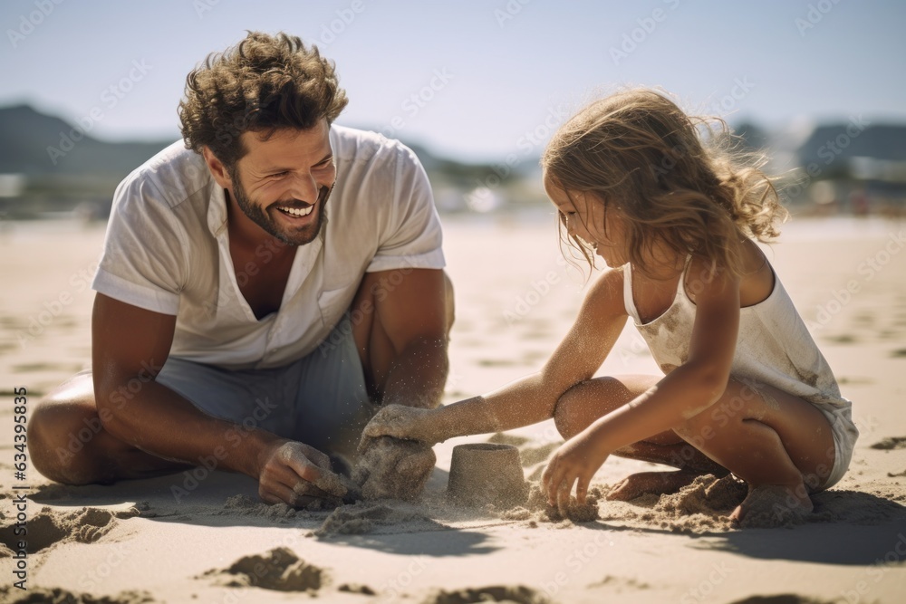 Happy family on the beach