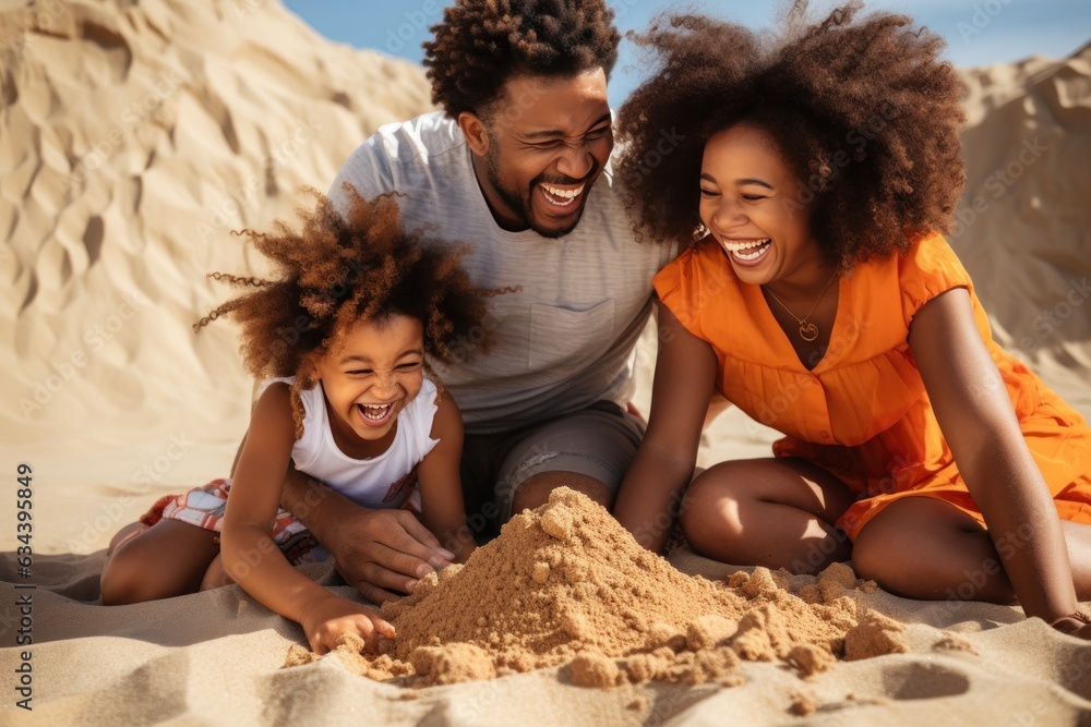 Happy family on the beach