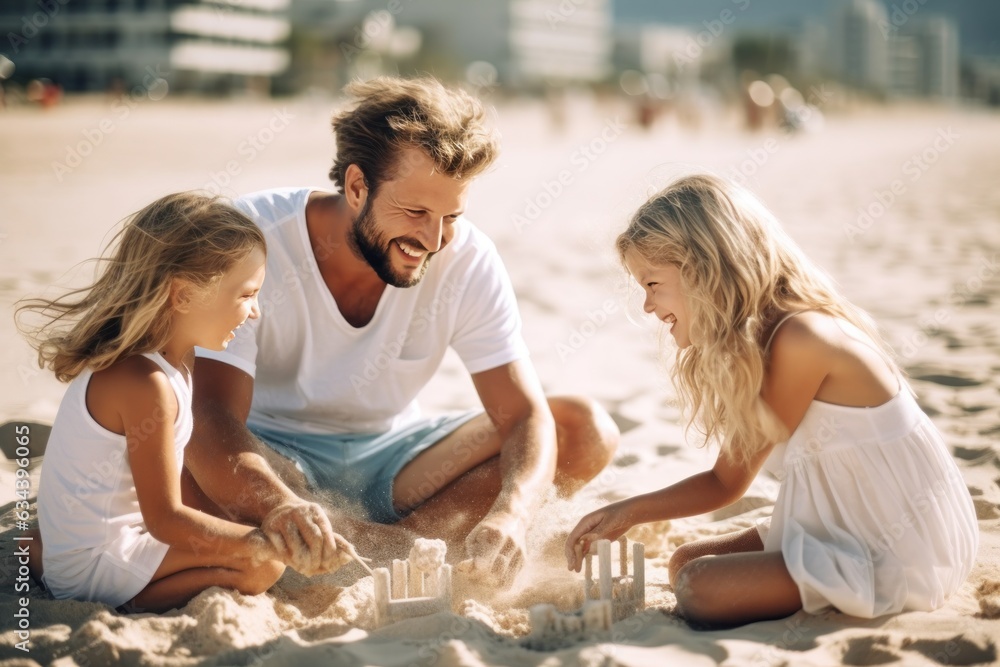 Happy family on the beach