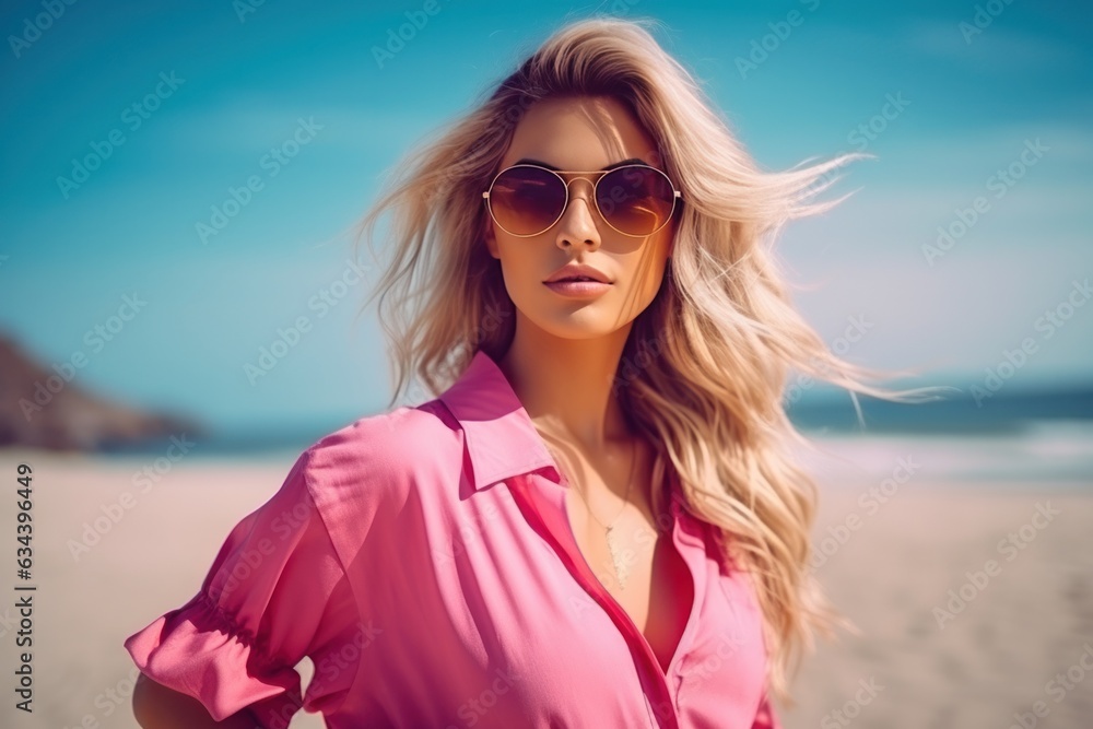 Happy woman on the beach