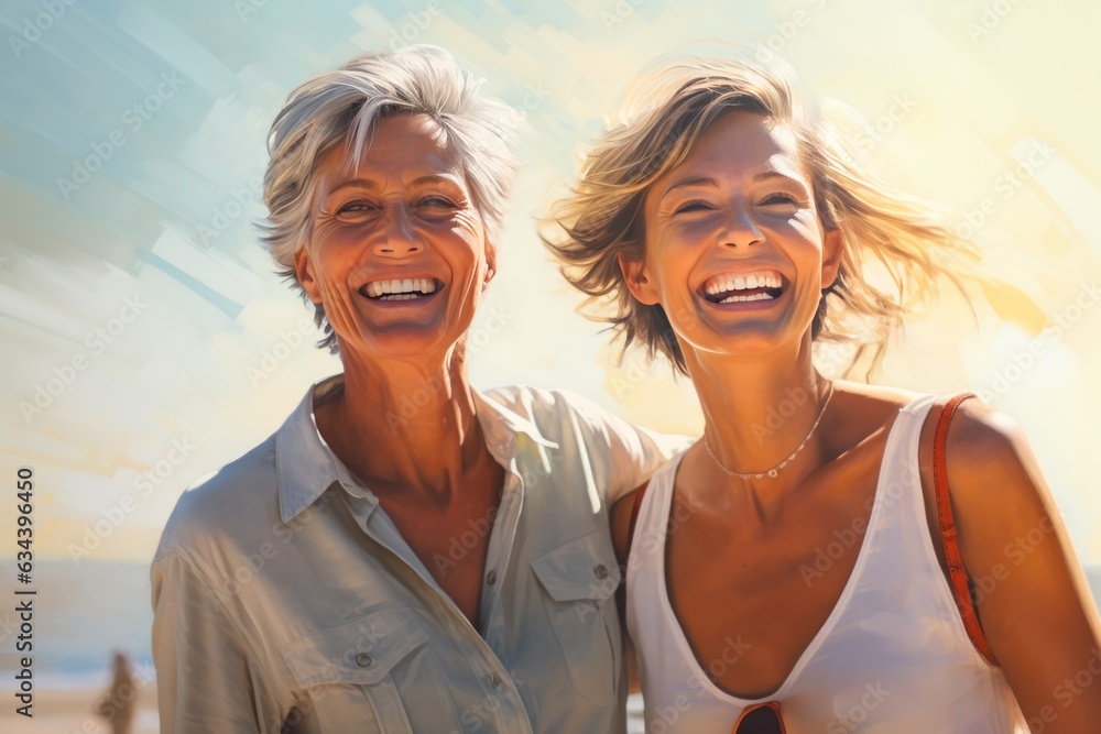 Happy woman on the beach