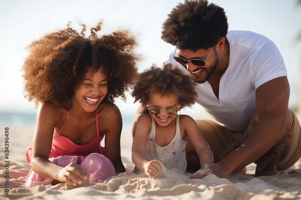 Happy family on the beach