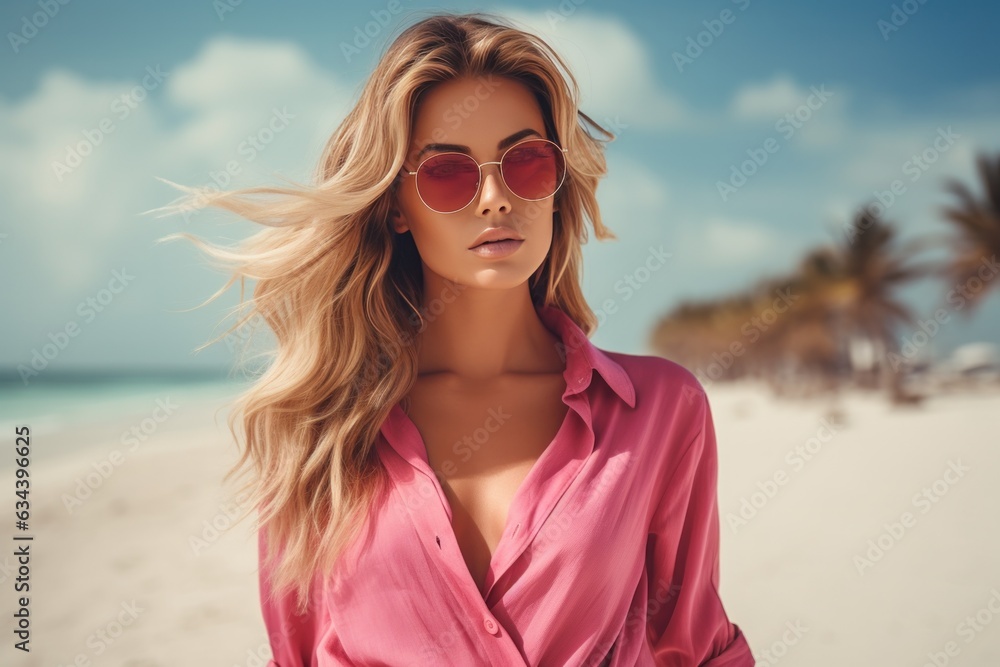 Happy woman on the beach