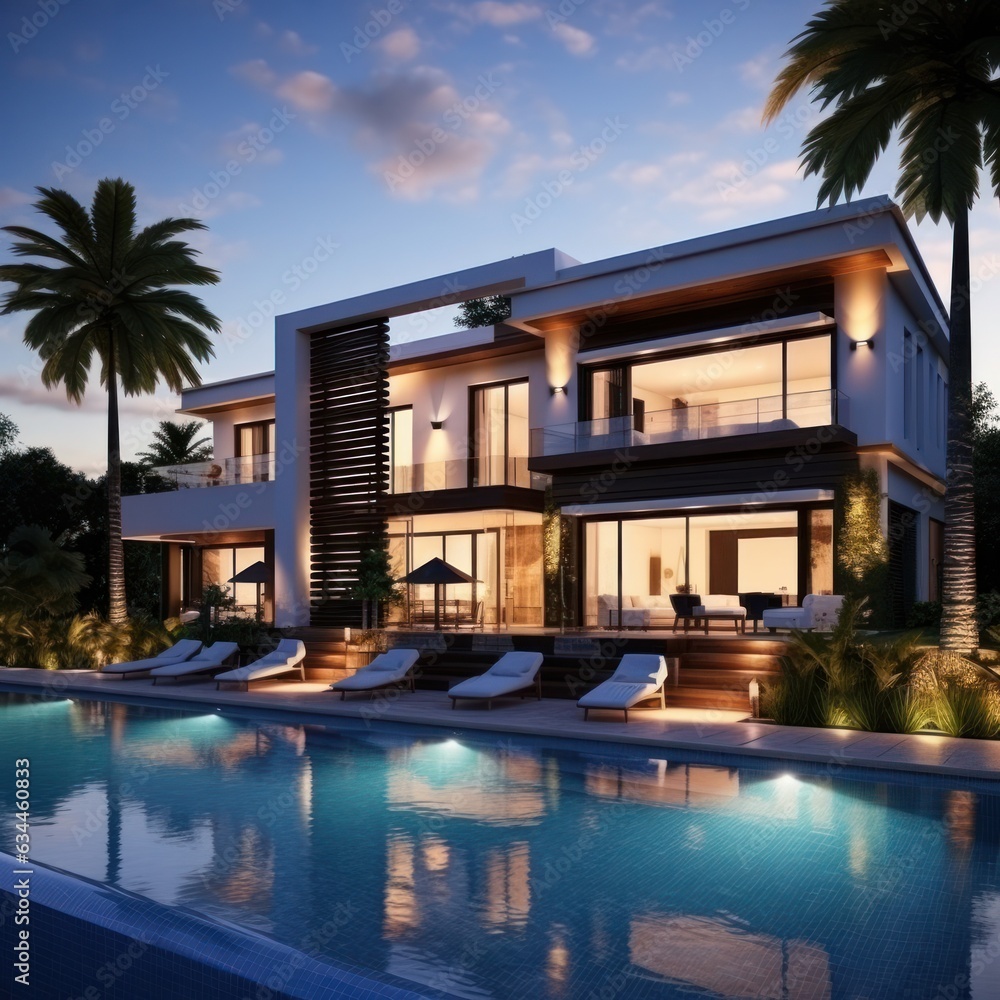 Modern villa background