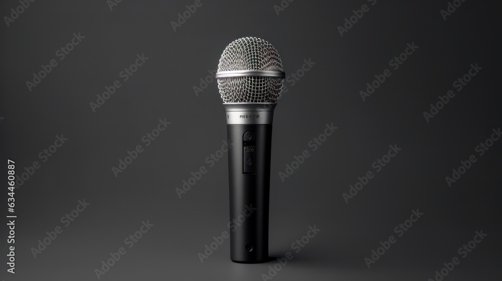 A professional microphone with a minimalist background