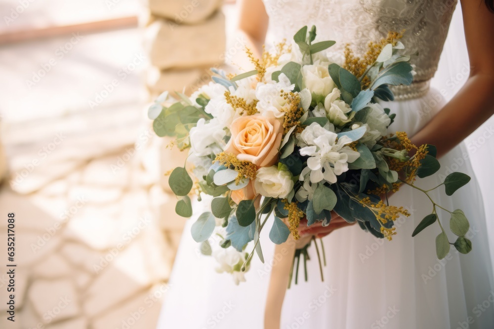 wedding bouquet in bride hands