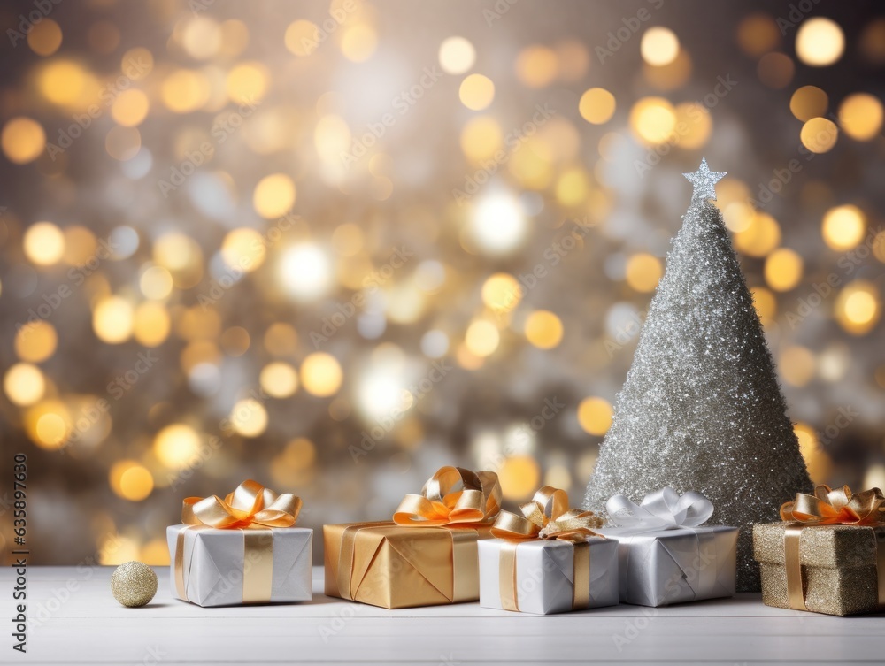 White room with Christmas decoration