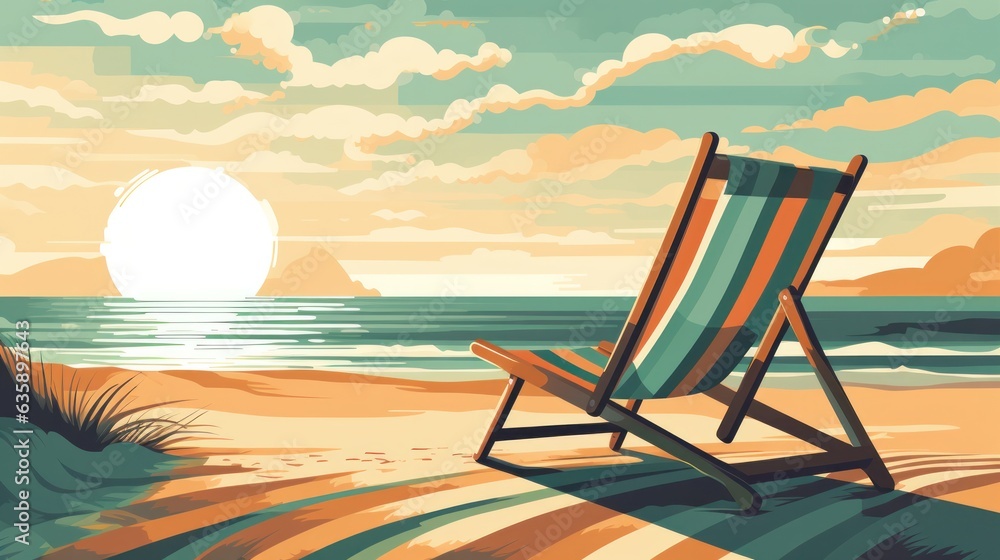 Vintage chair on the beach