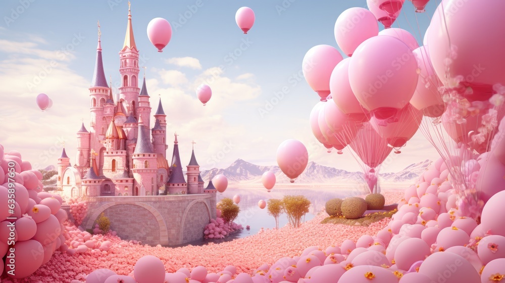 Pink princess castle