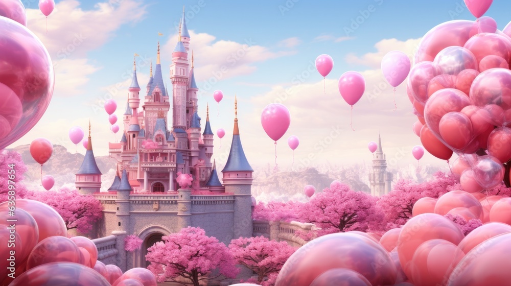 Pink princess castle