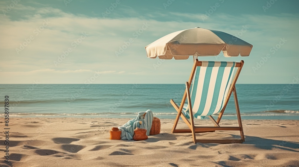 Vintage chair on the beach