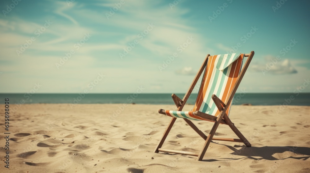 Vintage chair on the beach